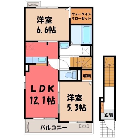 小金井駅 徒歩36分 2階の物件間取画像